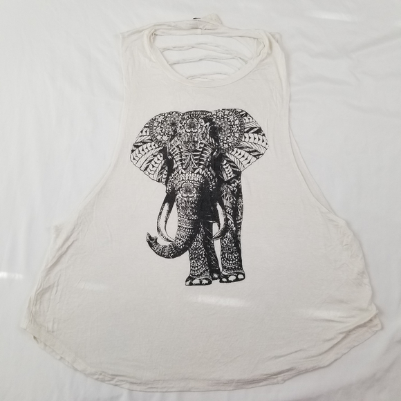 Annabelle Elephant Tank Top Women Muscle Tees Shirt Size M Back cut - Picture 3 of 7